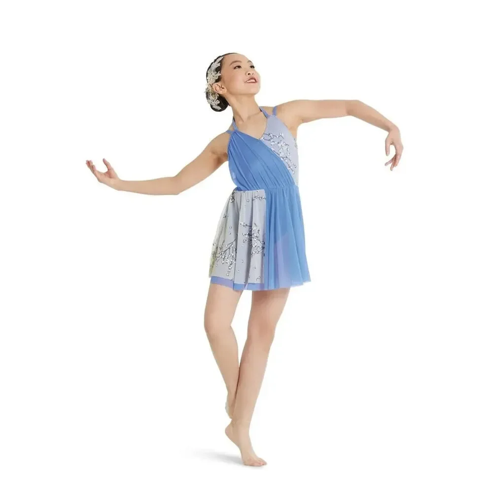 Pre-Owned Dance Costume Weissman 11923 6X-7 Child Blue Flowy Lyrical